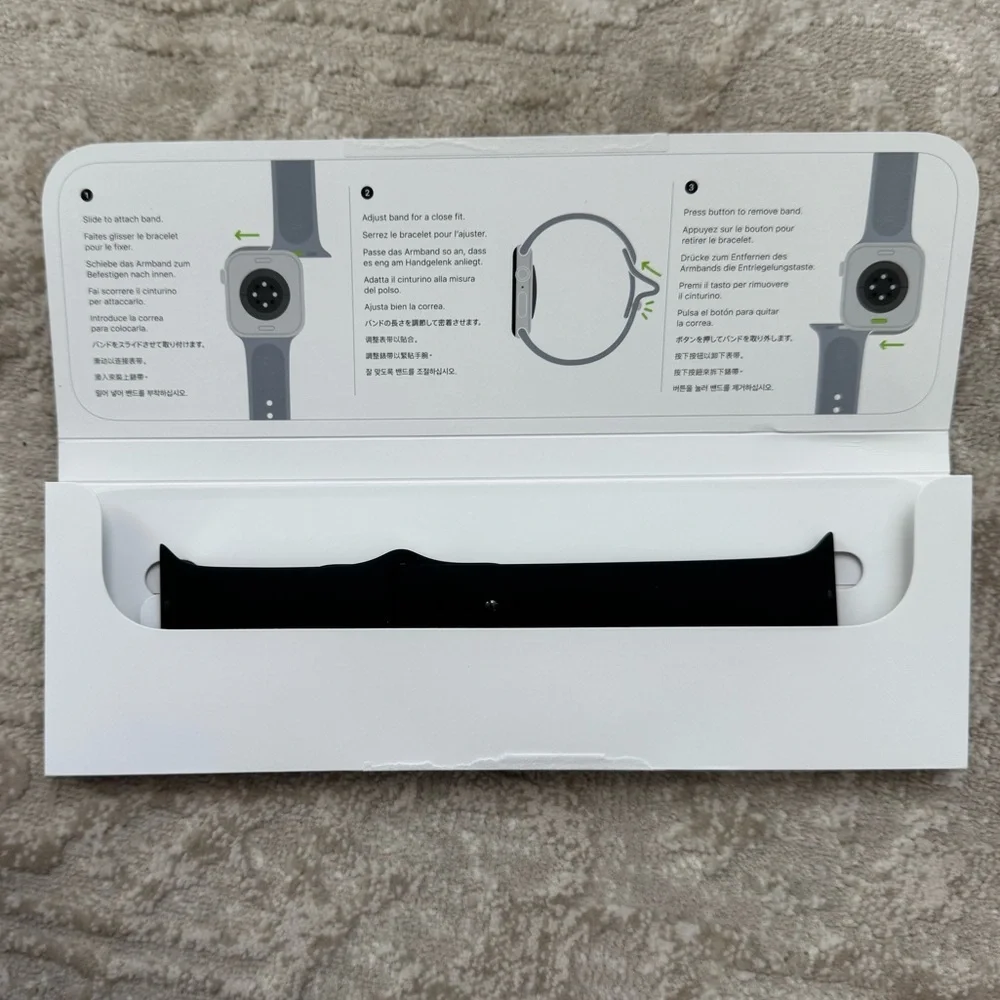 NWT Apple Watch Sport Band l Space Black l M/L